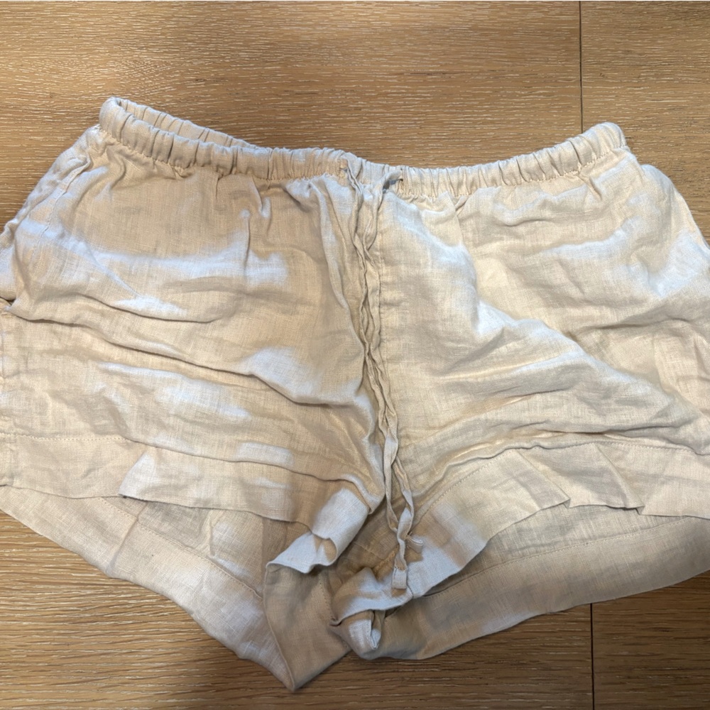 H&M 100% Linen Drawstring Shorts size Small